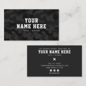 Carte De Visite Mode moderne tendance noir camo motif designer (Devant / Derrière)