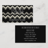 Carte De Visite Mode Motif Géométrique Noir et Blanc Chevron (Devant / Derrière)