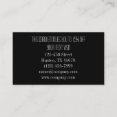 Carte De Visite Mode Motif Géométrique Noir et Blanc Chevron (Dos)