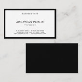 Carte De Visite Mode noir blanc moderne simple Top simple (Devant / Derrière)