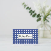 Carte De Visite Mode Points Bleus Blancs (Debout devant)