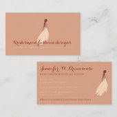 Carte De Visite Mode pour Mariage Bridesmaid Evêque robe de fête (Devant / Derrière)