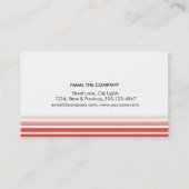 Carte De Visite Mode propre rayé rouge simple (Dos)