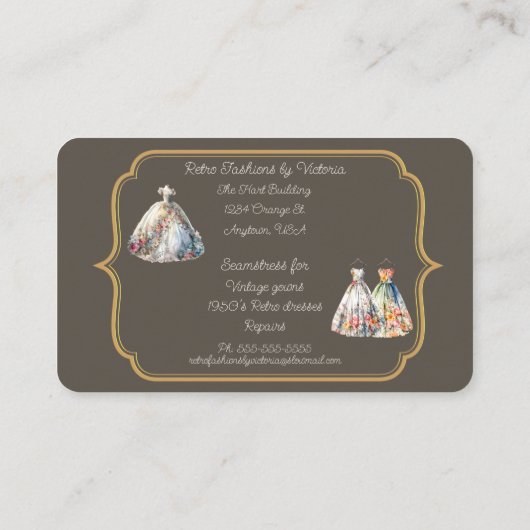 Carte De Visite Mode rétro Seamstress (Dos)