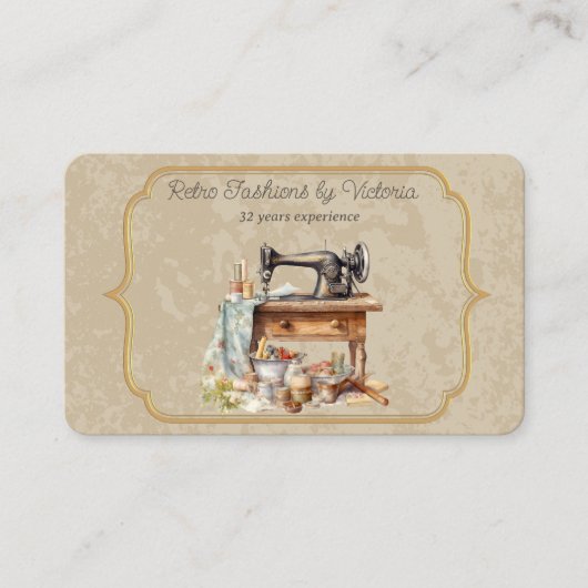 Carte De Visite Mode rétro Seamstress (Devant)