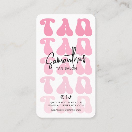 Carte De Visite Mode Retro Spray rose Tan Instructions (Dos)