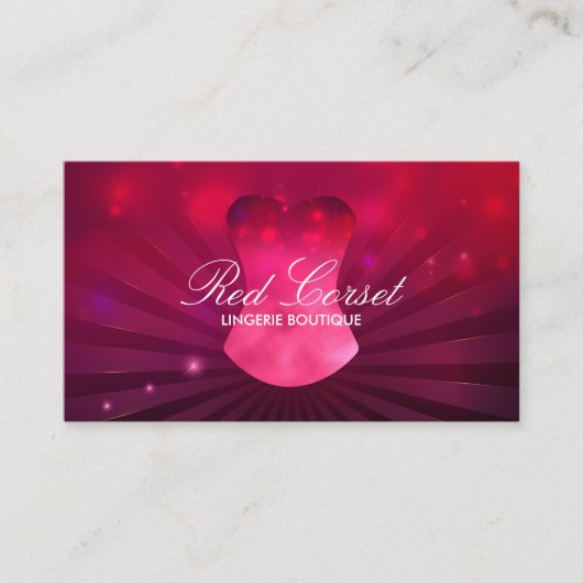 Carte De Visite Mode rose rouge Lux Corset Lingerie (Devant)