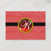 CARTE DE VISITE MODE ROUGE DERRIÈRE LE MONOGRAMME RUBY GEM (Dos)