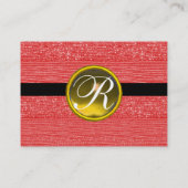 CARTE DE VISITE MODE ROUGE PANNEAUX JAUNE TOPAZ GEM MONOGRAM (Dos)