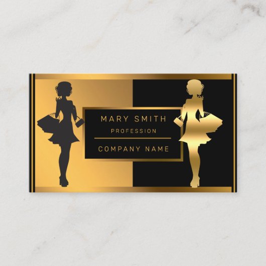 Carte De Visite Mode shopping de luxe Ajouter votre texte (Devant)