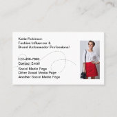 Carte De Visite Mode tendance Influenceur des médias sociaux (Devant)