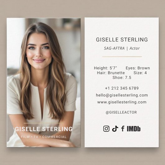 Carte De Visite Model Actor Photo Neutral Beige