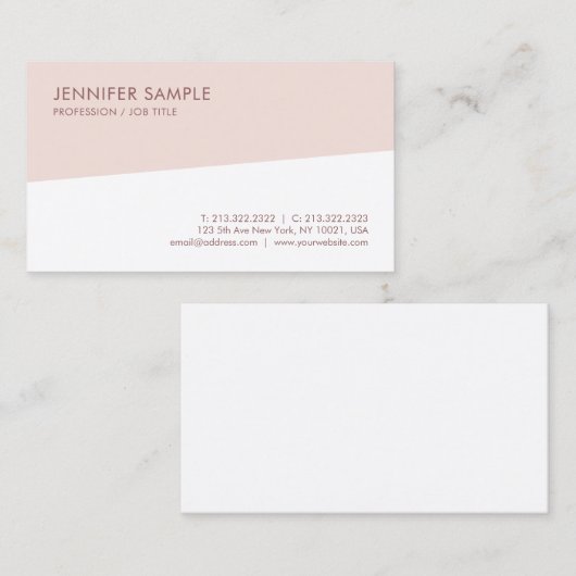 Carte De Visite Modèle à la mode professionnel simple élégant (Devant / Derrière)