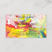Carte De Visite Modèle Abstrait bleu jaune rose moderne (Dos)