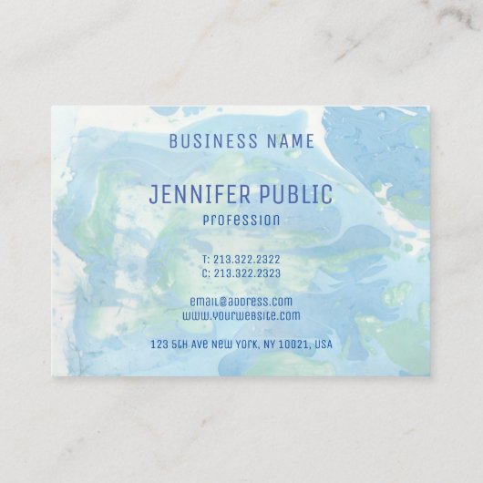 Carte De Visite Modèle Abstrait personnalisé bleu vert moderne (Dos)