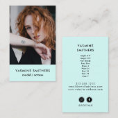 Carte De Visite Modèle acteur chanteur danseur SOCIAL Mint Green P (Devant / Derrière)