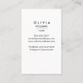 Carte De Visite Modèle acteur Dancer Photo Transparent Gradient (Dos)