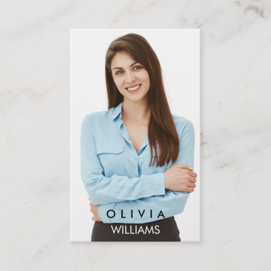 Carte De Visite Modèle acteur Dancer Photo Transparent Gradient Bu (Devant)