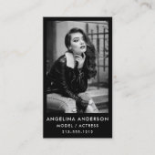 Carte De Visite Modèle Acteur photo noir et blanc professionnel (Devant)