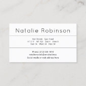 Carte De Visite Modèle Acteur photo promotionnel blanc et noir (Dos)