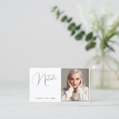 Carte De Visite Modèle Acteur photo promotionnel blanc et noir (Debout devant)