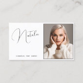 Carte De Visite Modèle Acteur photo promotionnel blanc et noir (Devant)