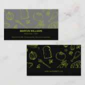 Carte De Visite Modèle alimentaire | Chef exécutif | Responsable d (Devant / Derrière)