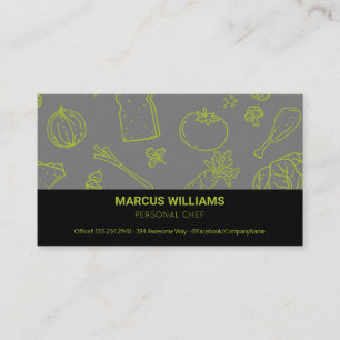 Carte De Visite Modèle alimentaire Chef exécutif Responsable d