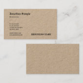 Carte De Visite Modèle anglais nostalgique des textes de papier (Devant / Derrière)