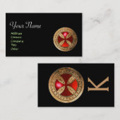 Carte De Visite MODÈLE ANTIQUE CROIX Rouge Ruby Gem (Devant / Derrière)