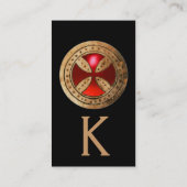 Carte De Visite MODÈLE ANTIQUE CROIX Rouge Ruby Gem (Dos)