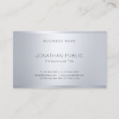 Carte De Visite Modèle Argent Élégant Monogramme Cool professionne (Dos)