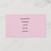 Carte De Visite Modèle Arrière - plan de tissu de tableau de contr (Dos)