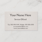 Carte De Visite Modèle - arrière - plan de toile de jute (Dos)