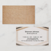 Carte De Visite Modèle - arrière - plan de toile de jute (Devant / Derrière)
