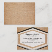 Carte De Visite Modèle - arrière - plan de toile de jute (Devant / Derrière)