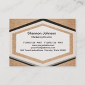 Carte De Visite Modèle - arrière - plan de toile de jute (Dos)