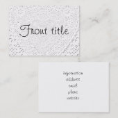 Carte De Visite Modèle Arrière - plan en dentelle blanche (Devant / Derrière)