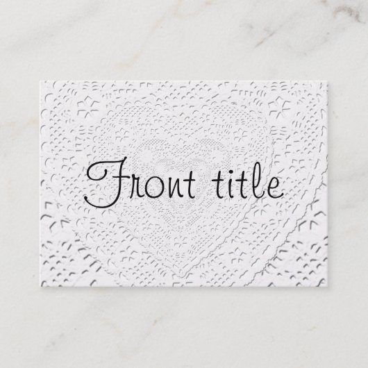 Carte De Visite Modèle Arrière - plan en dentelle blanche (Devant)
