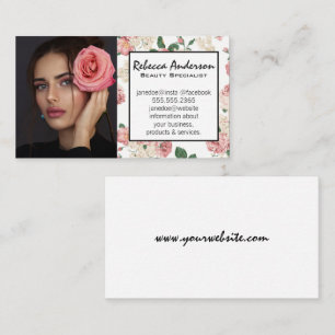 Carte De Visite Modèle avec Fleur dans les cheveux Modèle floral