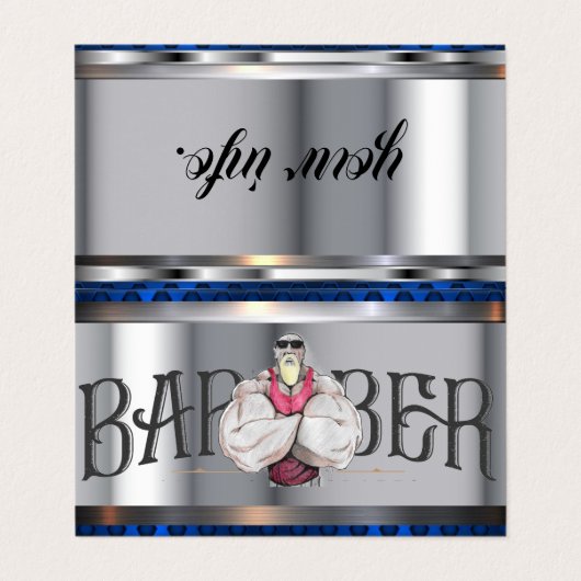 Carte de visite Modèle barbier (Extérieur déplié)
