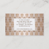 Carte De Visite Modèle baroque de beige de gradient de style (Dos)