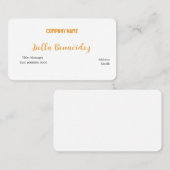 CARTE DE VISITE MODÈLE BASIC (Devant / Derrière)