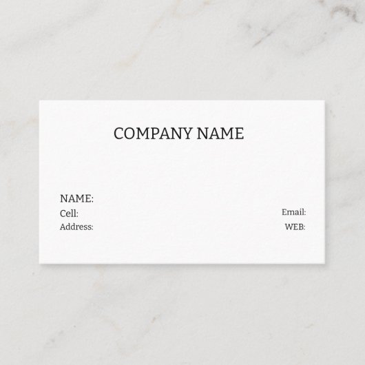 CARTE DE VISITE MODÈLE BASIC (Devant)