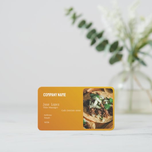 CARTE DE VISITE MODÈLE BASIC, taqueria (Debout devant)