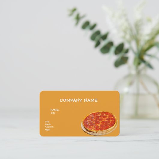 CARTE DE VISITE MODÈLE BASIQUE PIZZA (Debout devant)