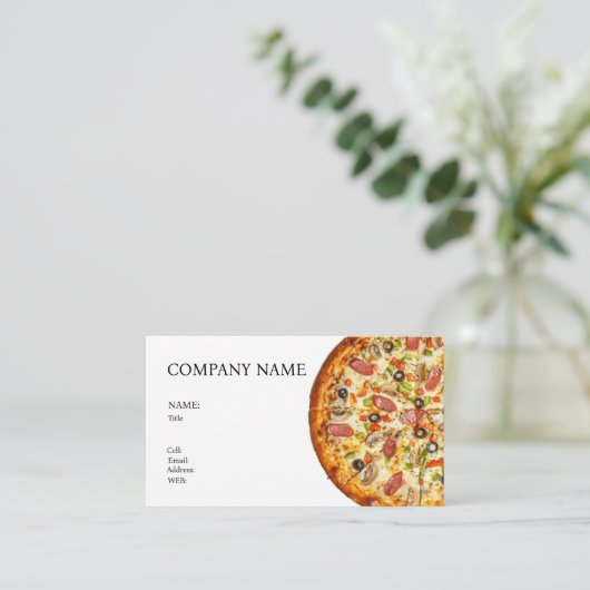 CARTE DE VISITE MODÈLE BASIQUE PIZZA (Debout devant)