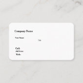 Carte de visite Modèle blanc de base (Devant)
