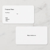 Carte de visite Modèle blanc de base (Devant / Derrière)