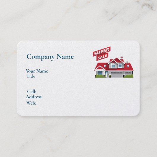 Carte de visite modèle blanc de base pour les mais (Devant)